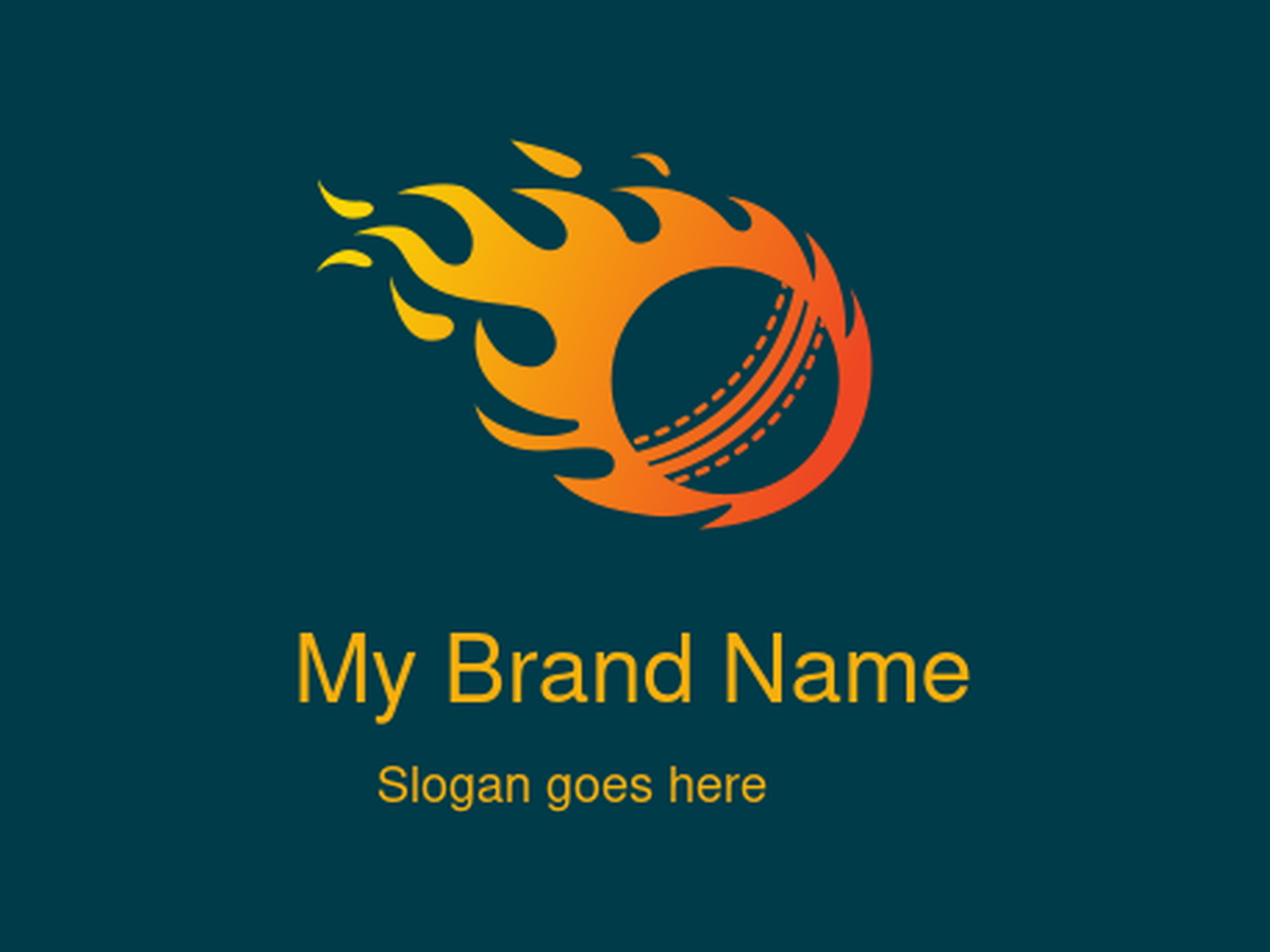 Dynamic Fiery Cricket Ball Logo Design for Sports Teams, Cricket Academies, Tournaments, and Athletic Brands